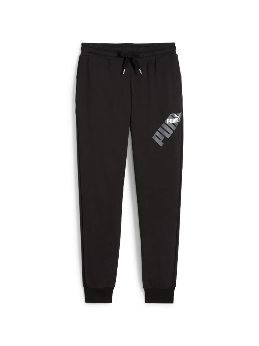 Pantaloni Puma jogger in felpa garzata nera con logo power