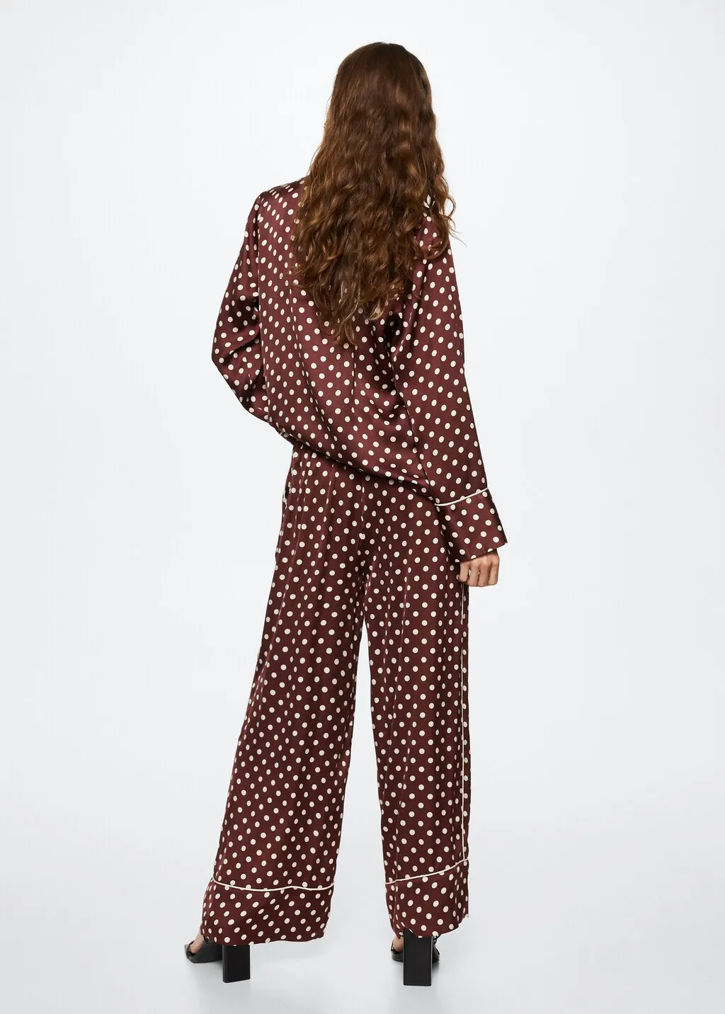 Pantaloni satinati pois