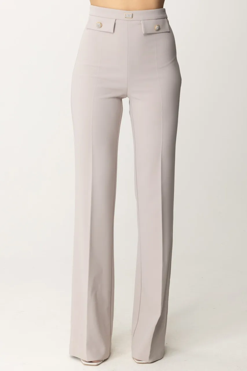Pantaloni svasati con patte logate in vita Perla