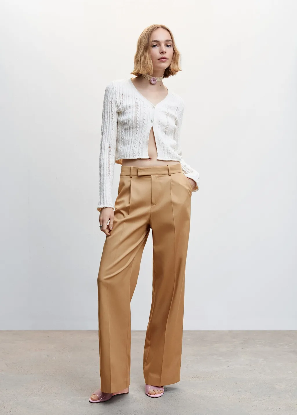 Pantaloni wideleg lyocell