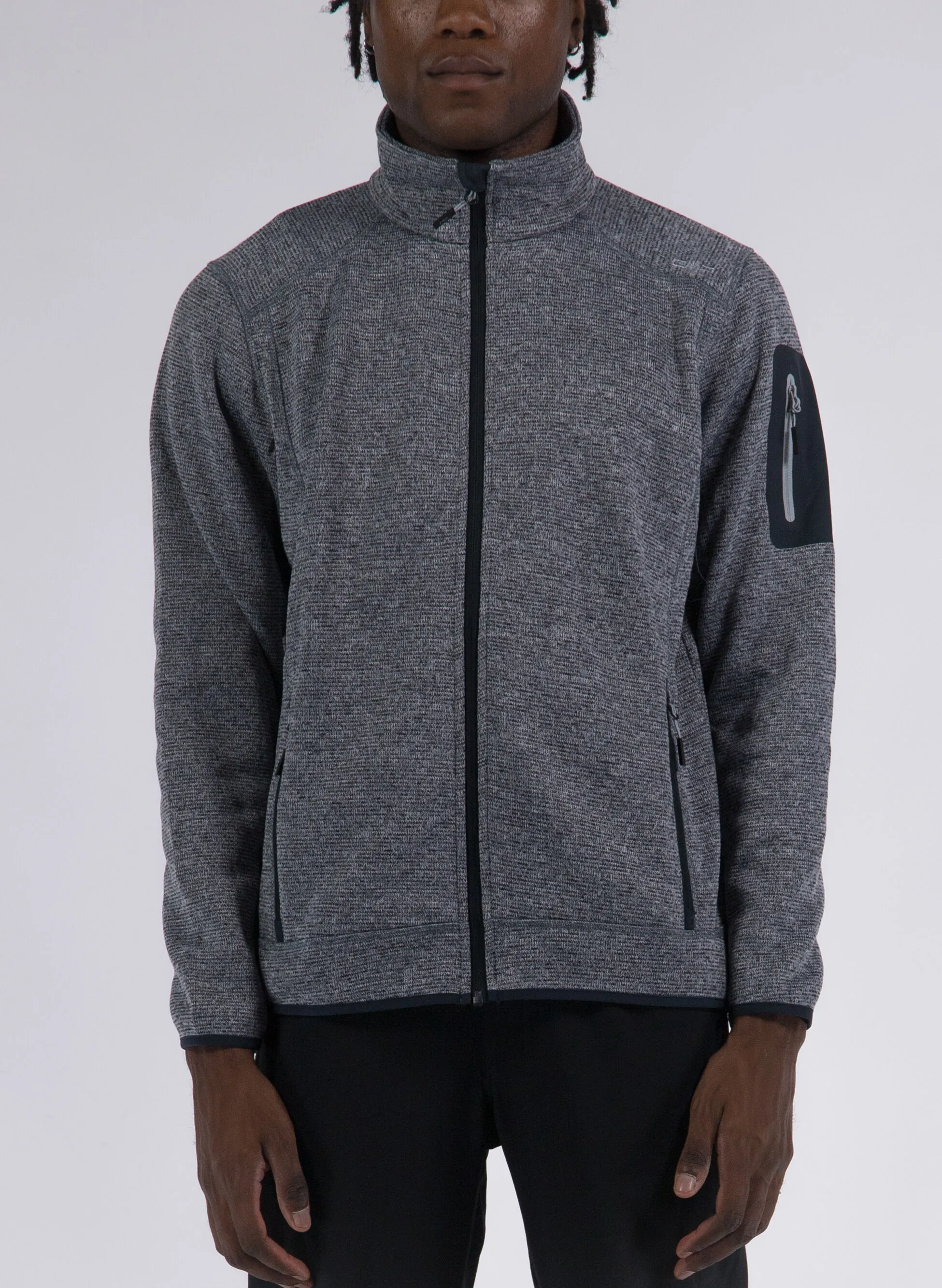 pile knit-tech mélange