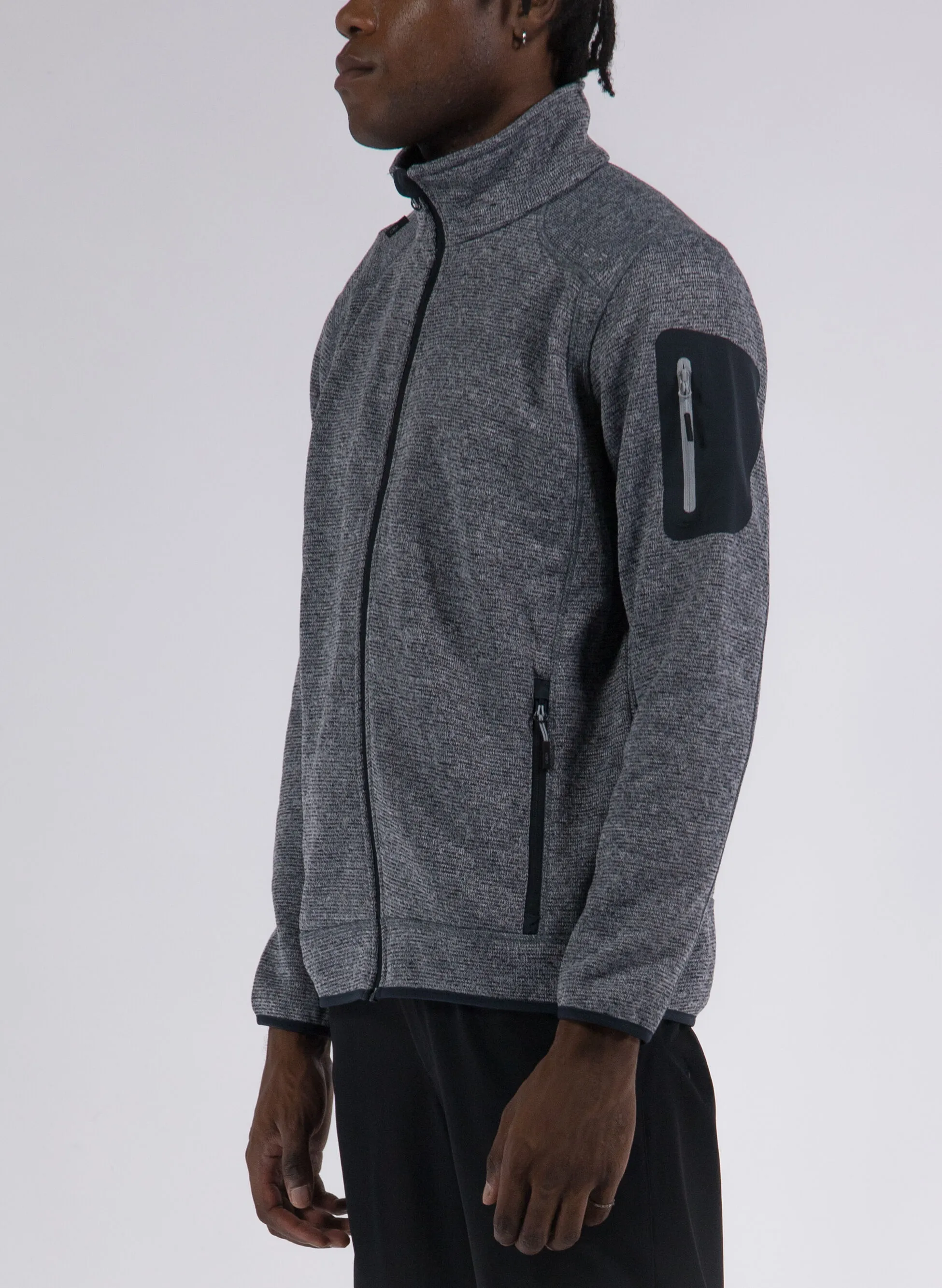 pile knit-tech mélange