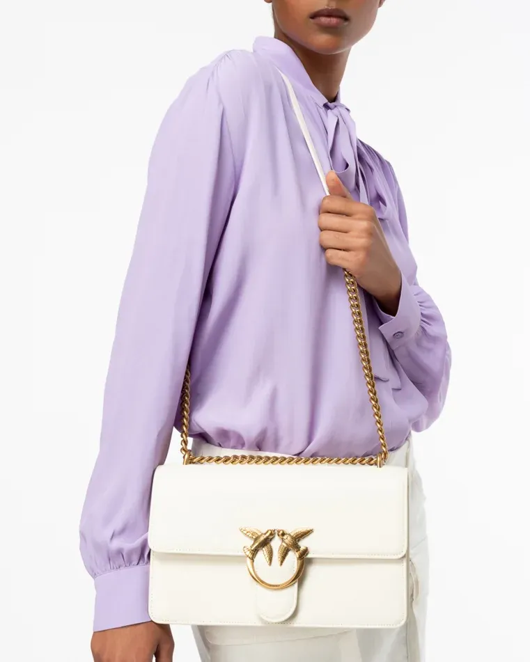 PINKO      Love one classic vitello seta Bianco seta