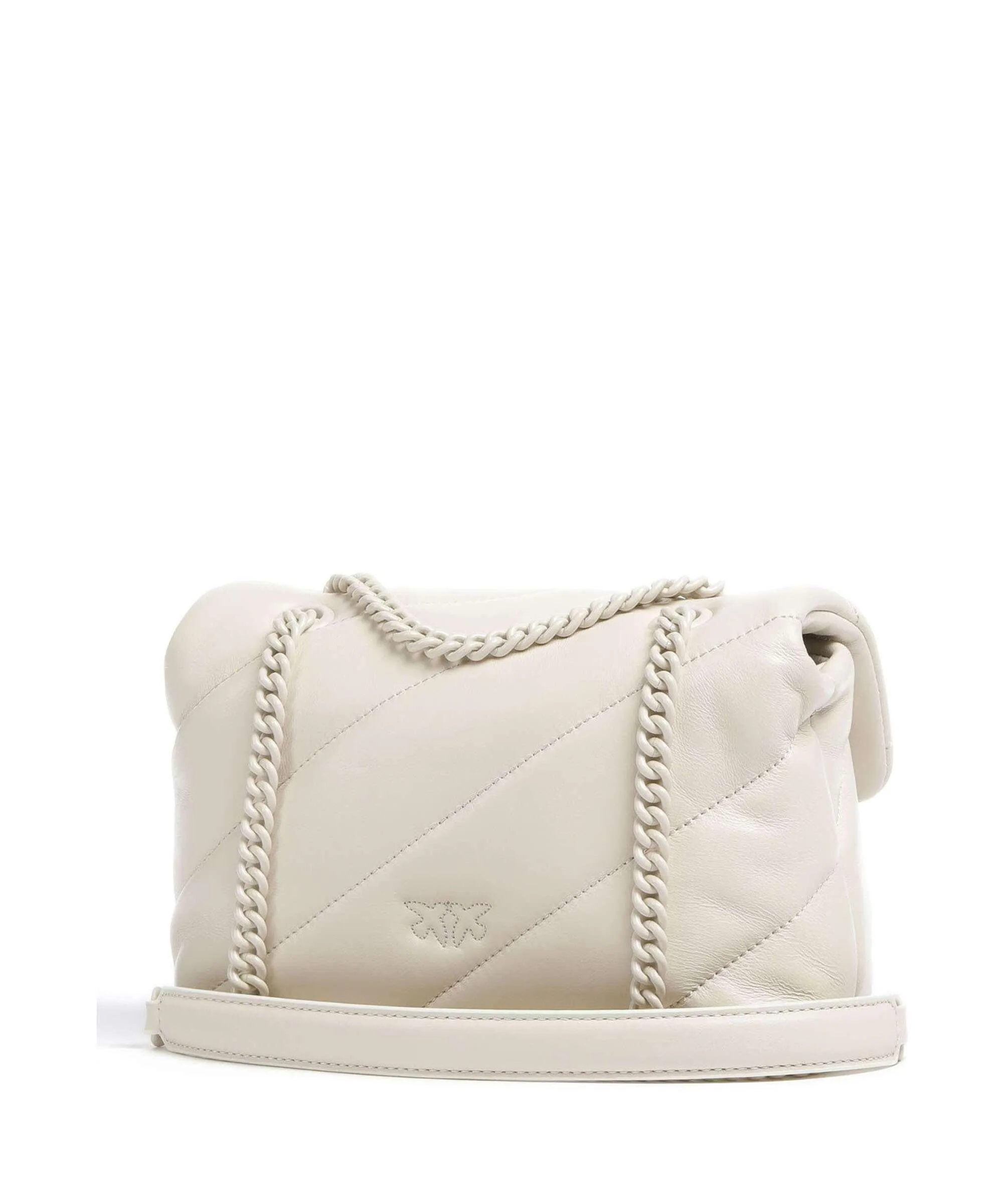 Pinko Love Puff Mini Borsa a spalla pelle di pecora avorio  