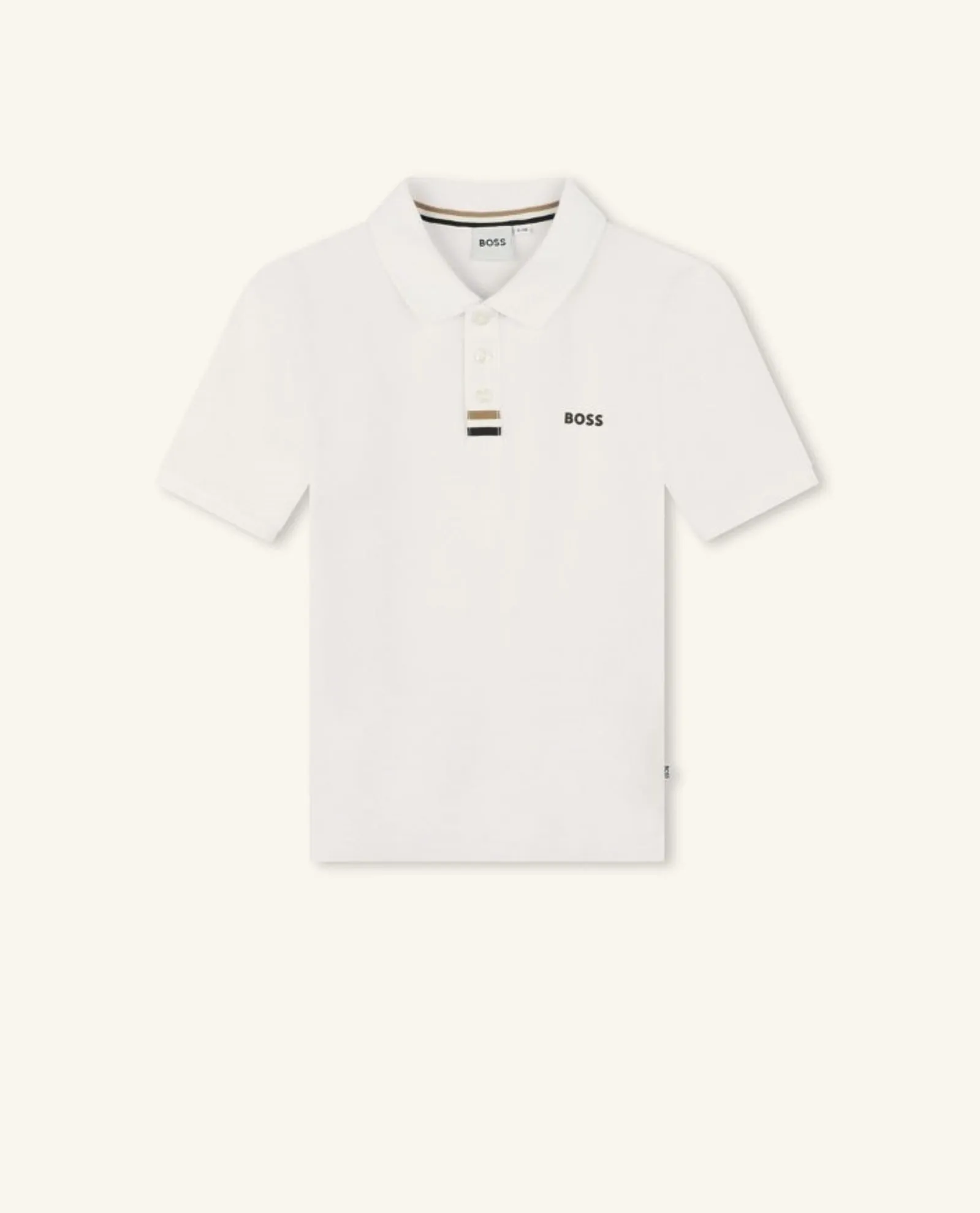 Polo bambini Boss bianca con logo