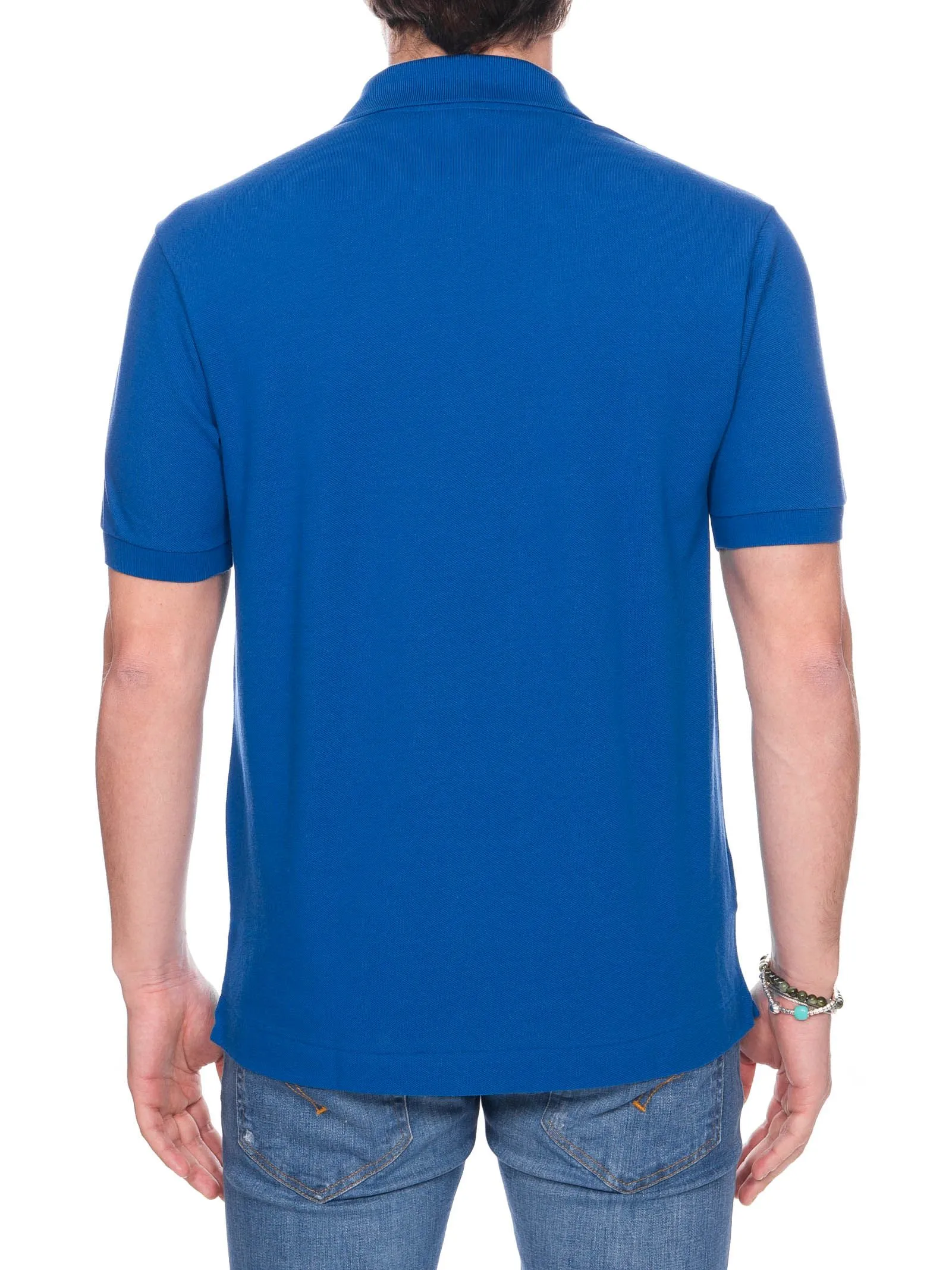 POLO COBALTO IN COTONE CON RICAMO LOGO FRONTALE