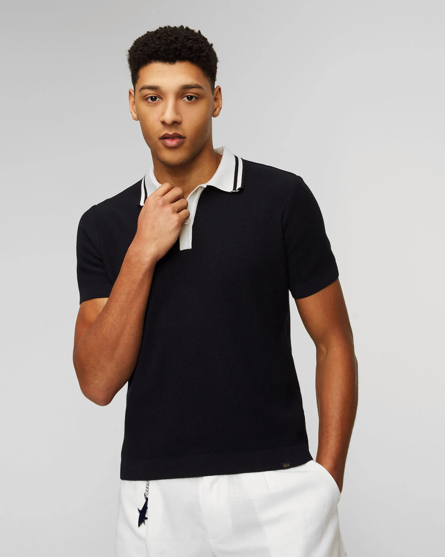 Polo in maglia blu scuro da uomo Paul&Shark 24411646-542
