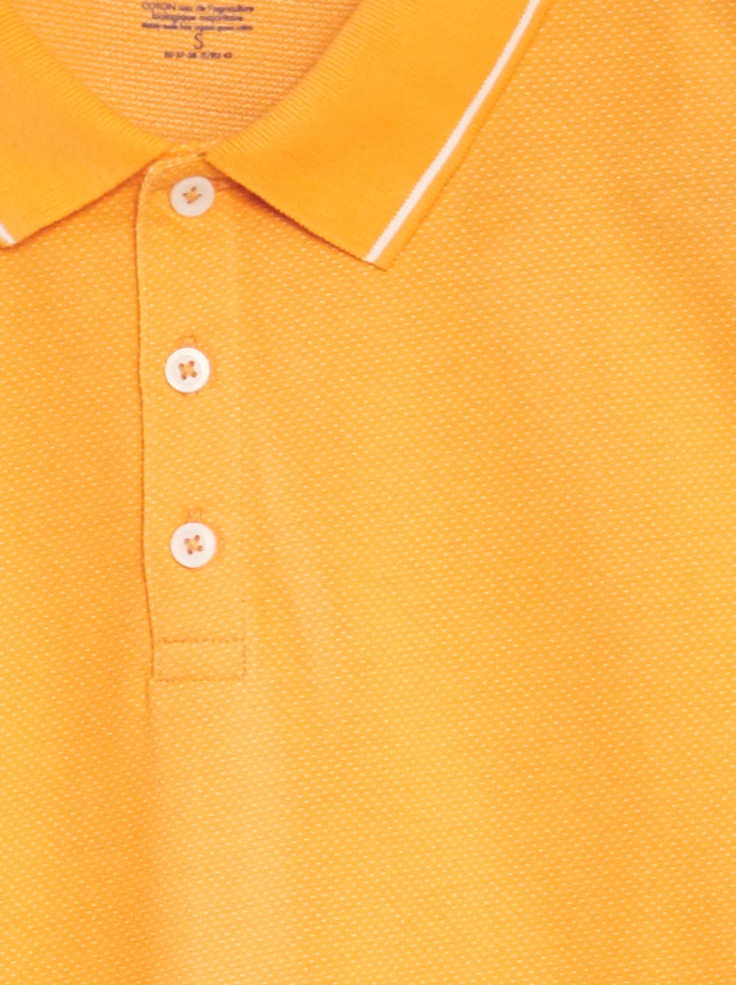 Polo in piqué di cotone effetto puntinato - ARANCIONE