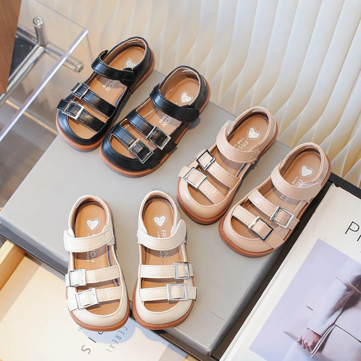 Protezione della punta Sandali per bambini Ragazze Designer di marca Sandalo con piattaforma versatile per ragazza Scarpe estive