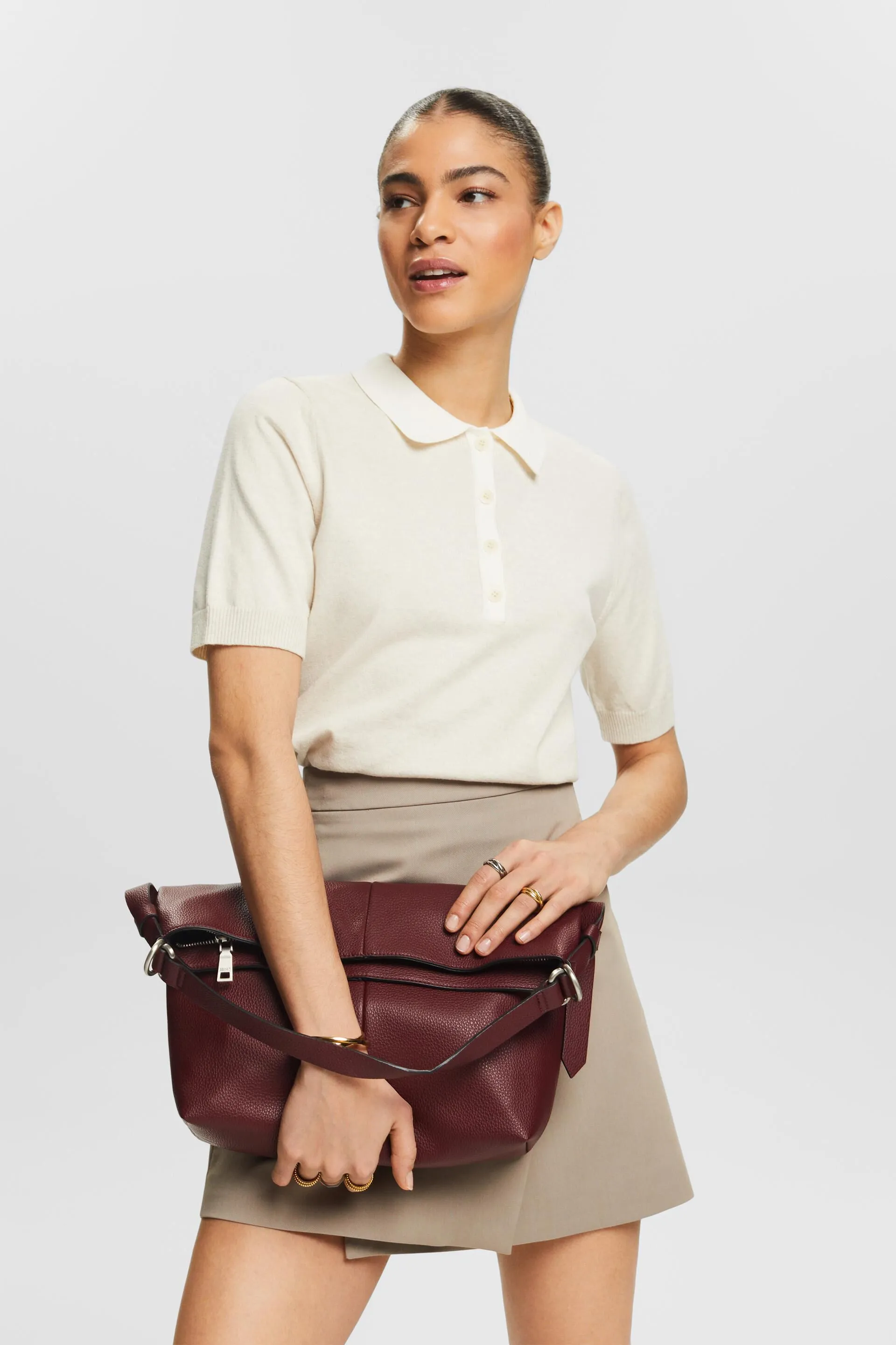 Pullover stile polo in misto cotone