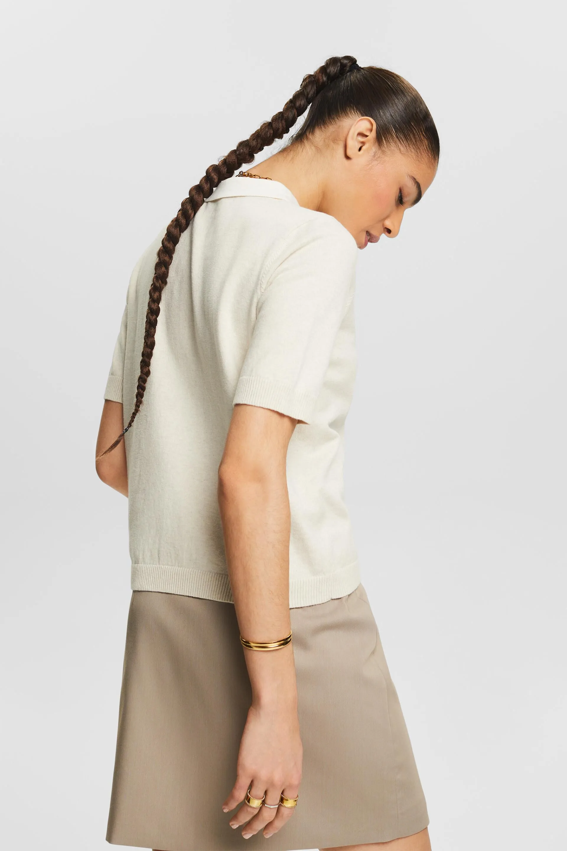 Pullover stile polo in misto cotone