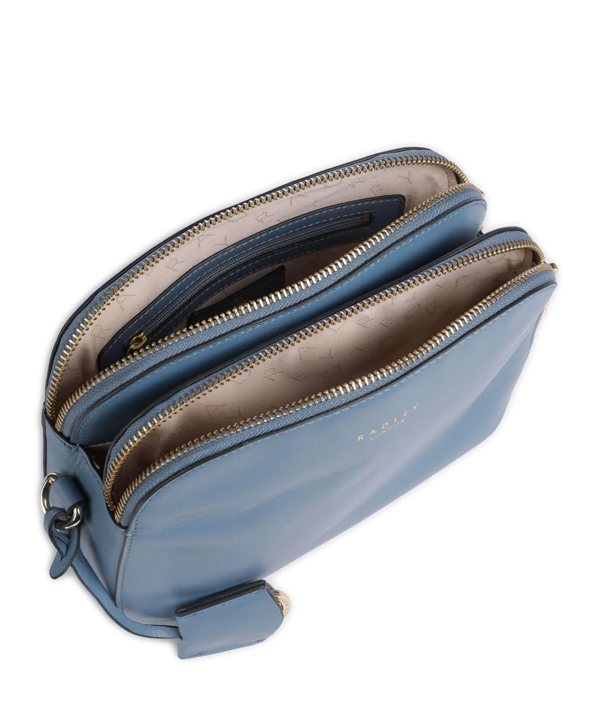  Radley London Dukes Place Borsa a tracolla pelle a grana fine blu-grigio  
