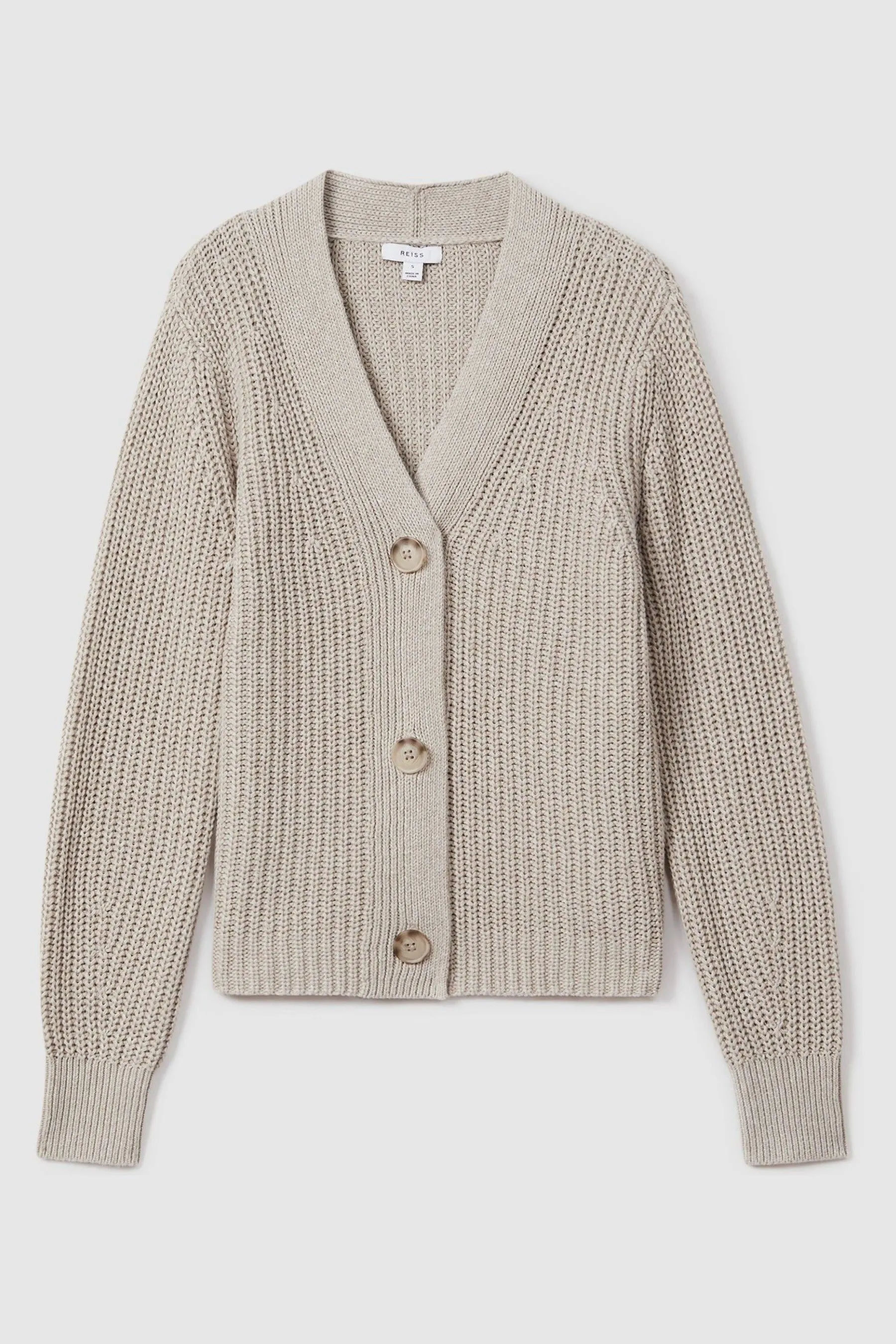 Reiss Ariana Cardigan lavorato a maglia in misto cotone/lino    