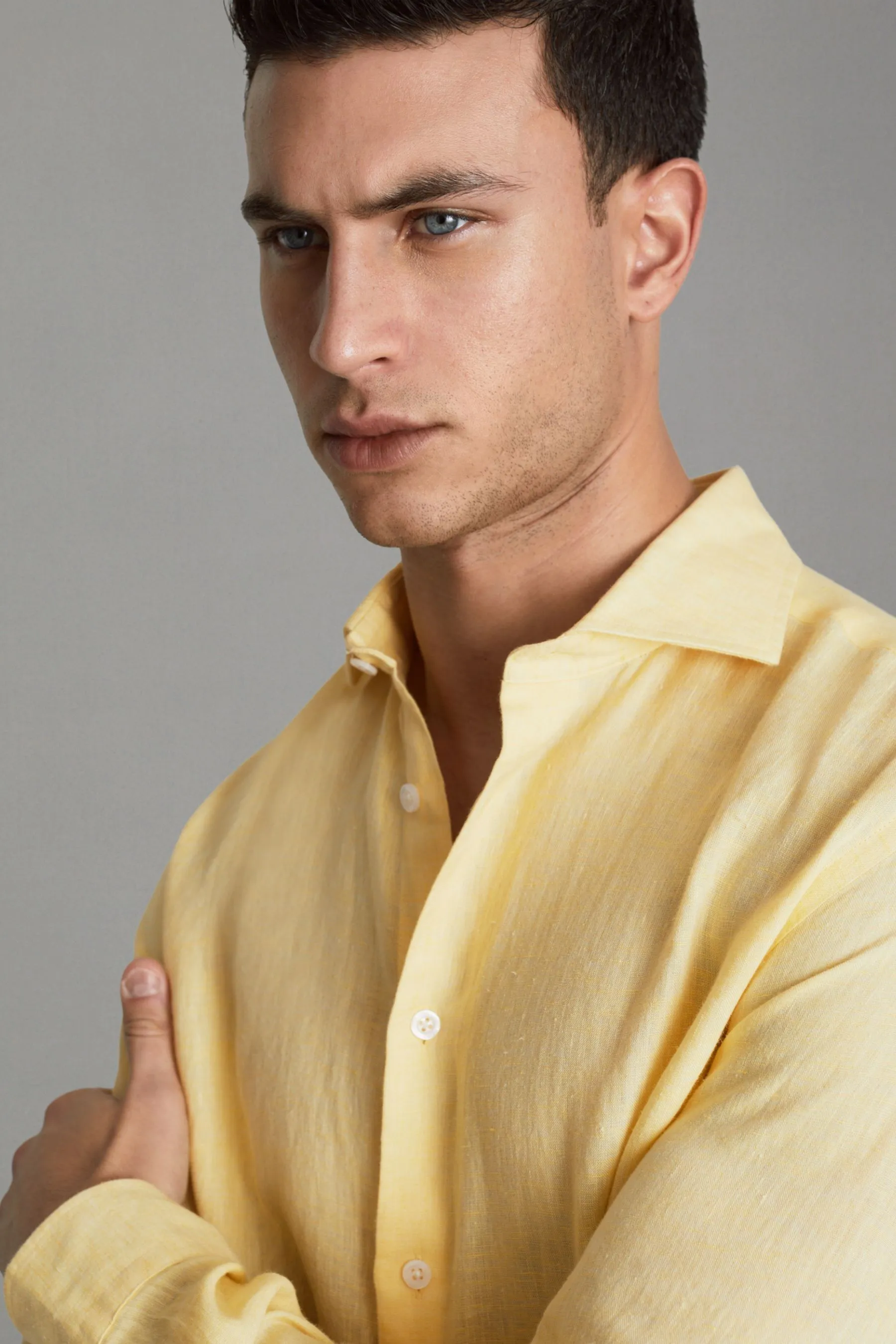 Reiss Camicia passante Bottone in lino Ruban    