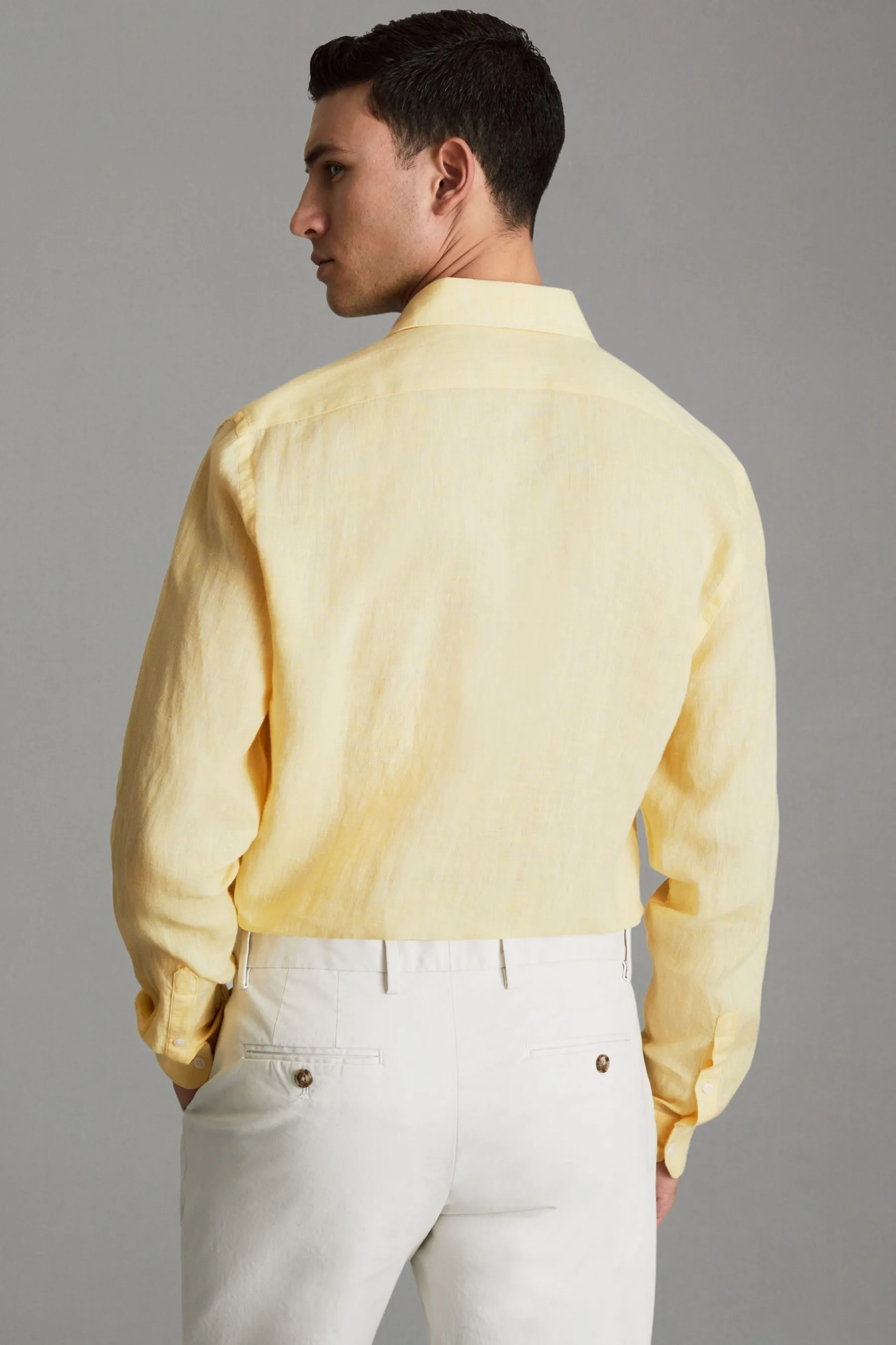 Reiss Camicia passante Bottone in lino Ruban    