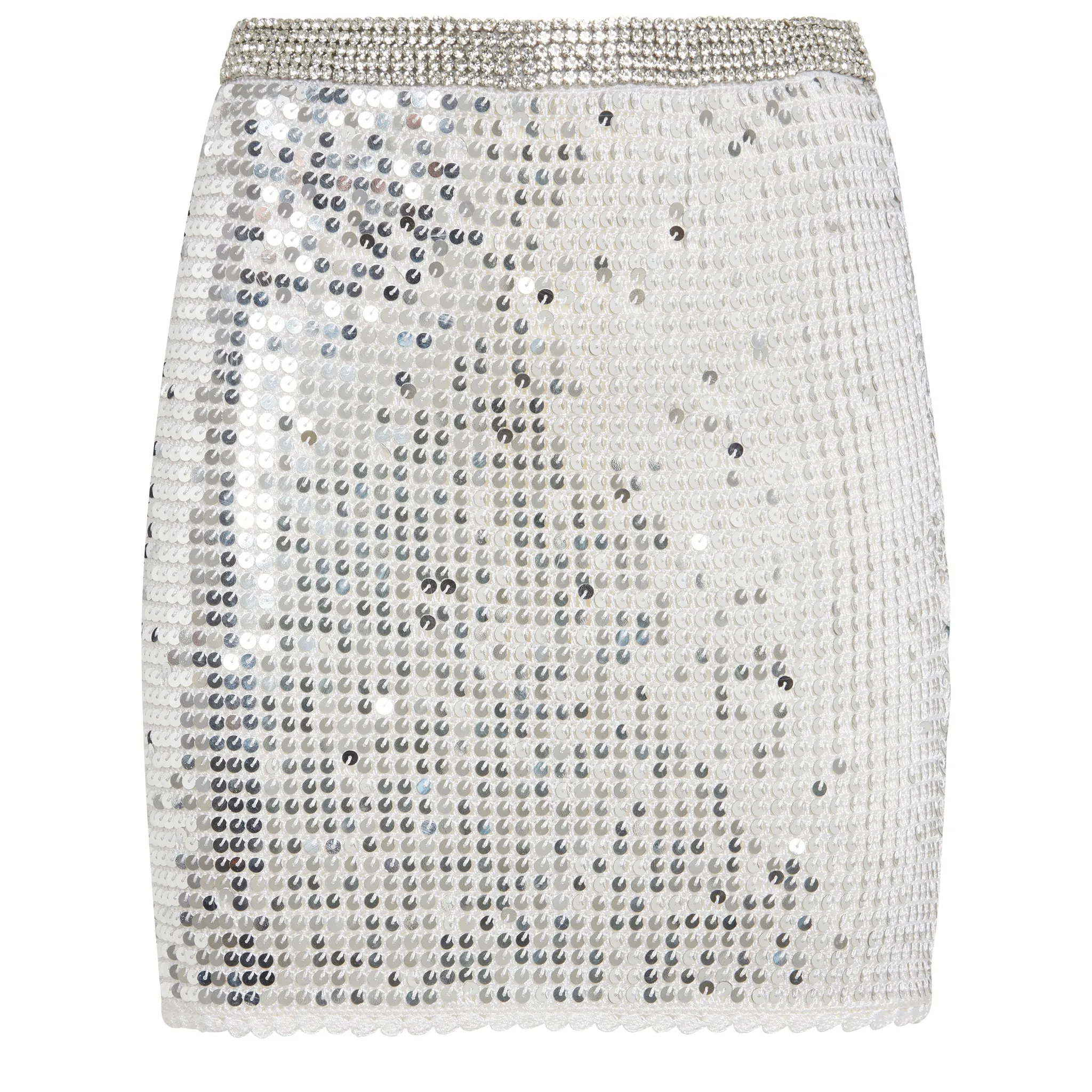 RETROFETE  Mini gonna ''Halo'' con paillettes argento