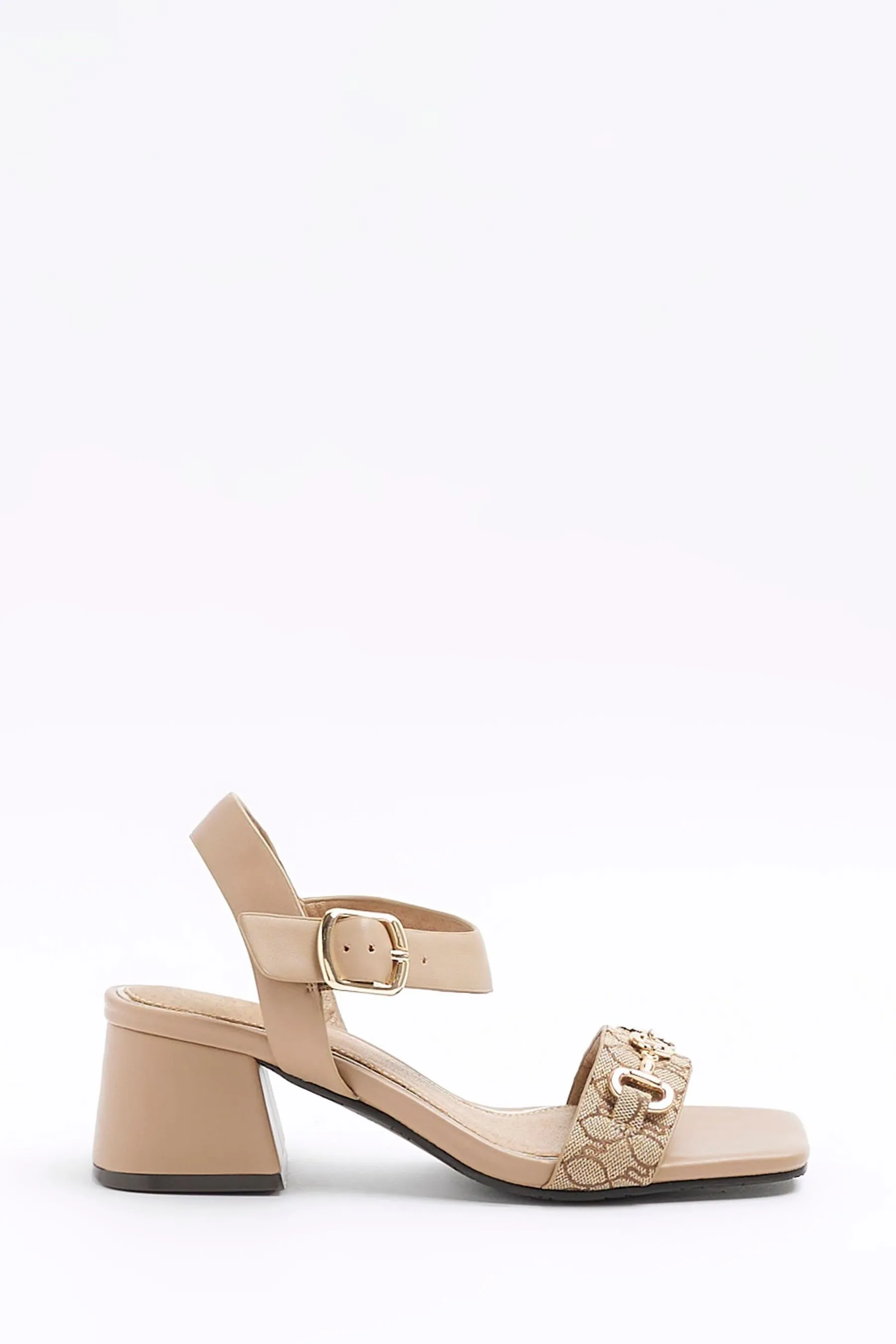 River Island - Sandali con tacco basso e largo e morsetto