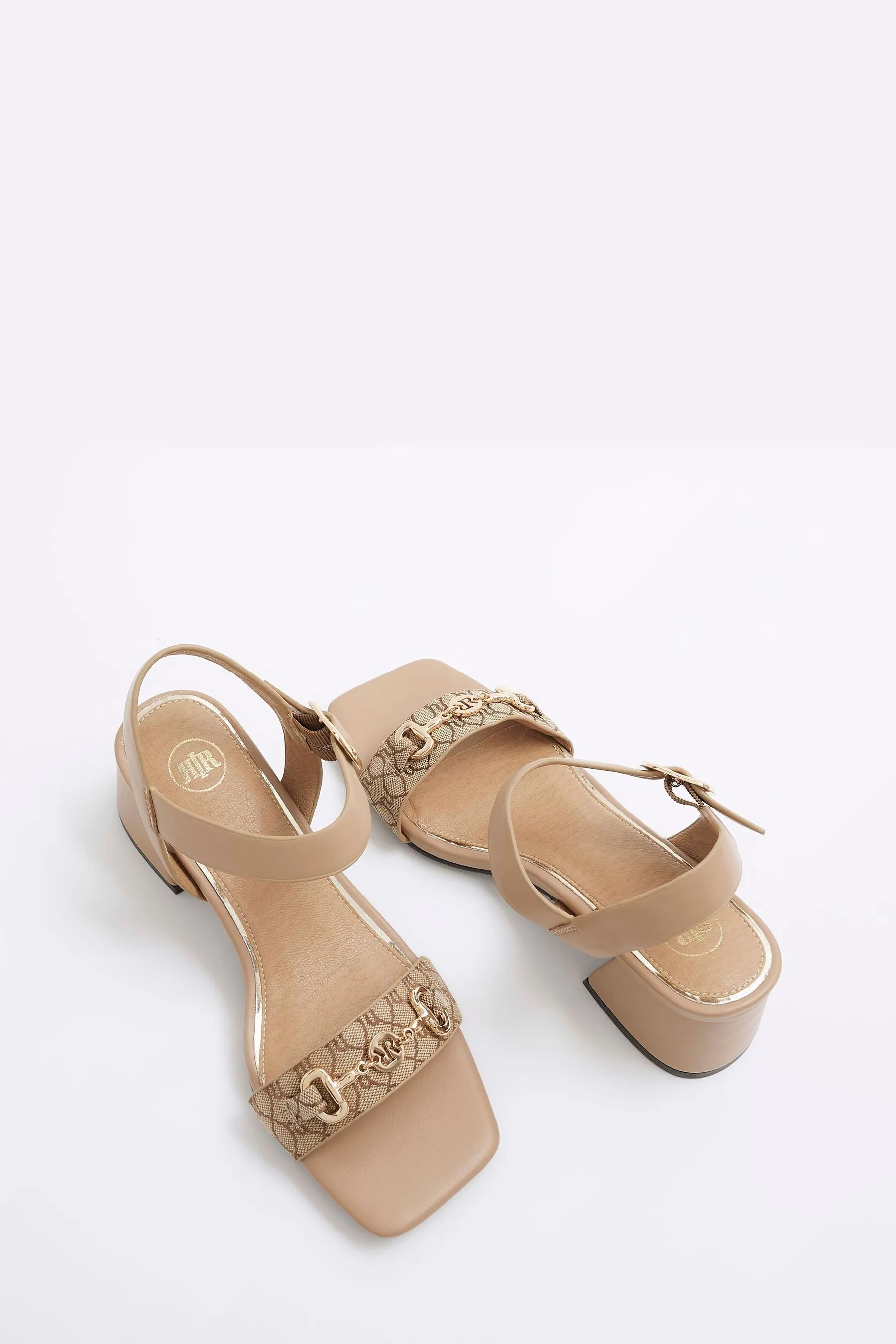 River Island - Sandali con tacco basso e largo e morsetto