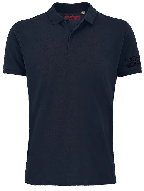 Ros Polo Piquet Blu Navy Stampe Flock