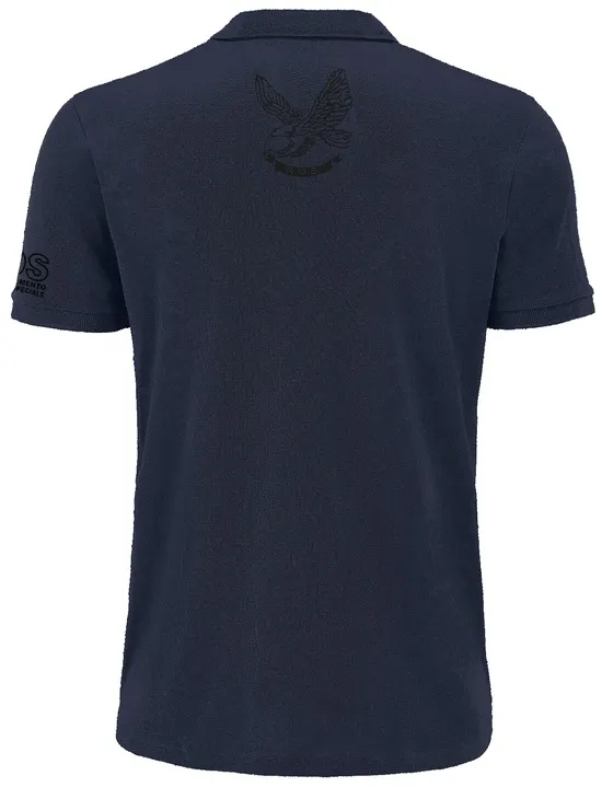 Ros Polo Piquet Blu Navy Stampe Flock