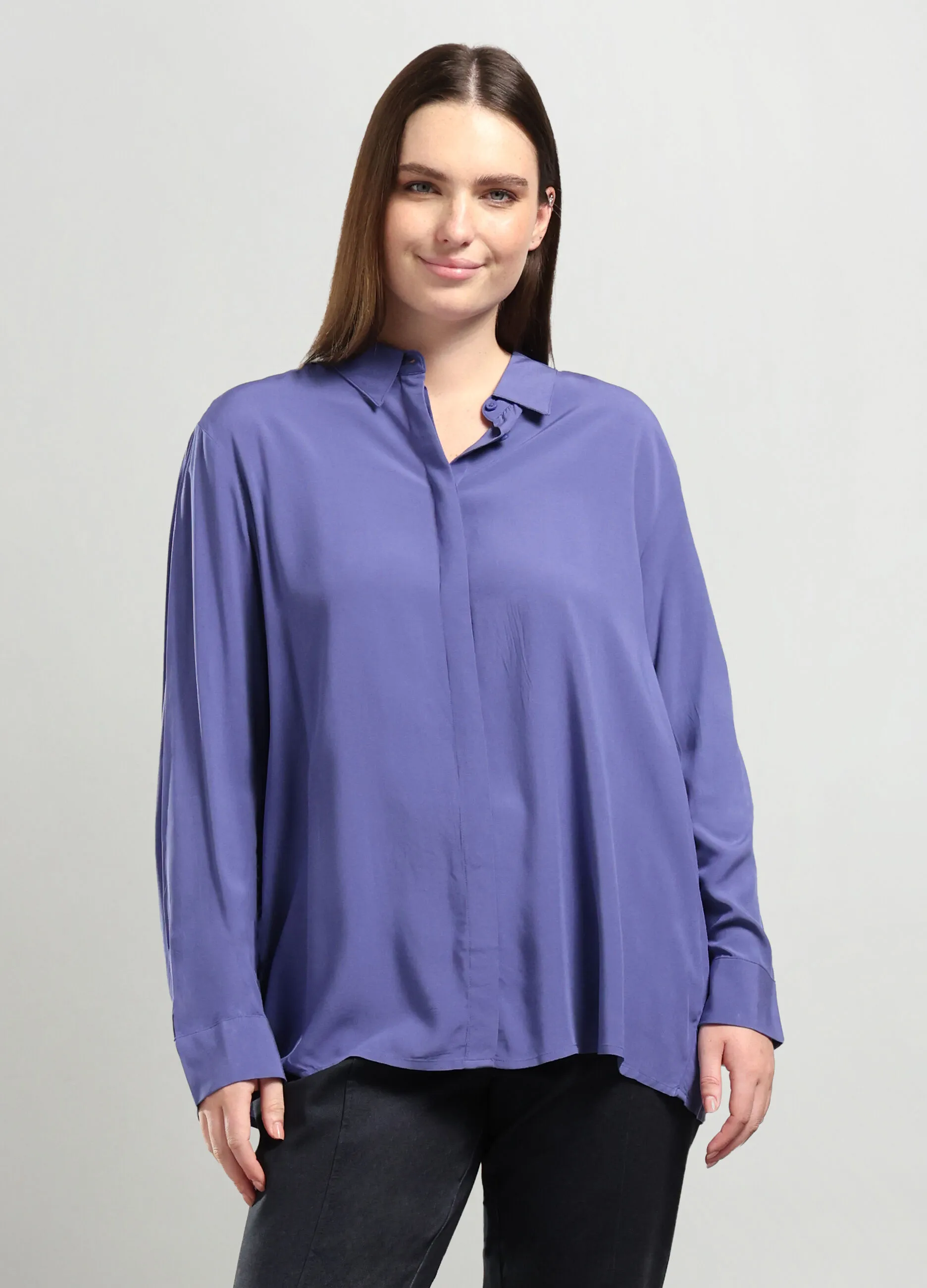 ROSA THEA  Camicia in pura viscosa donna curvy