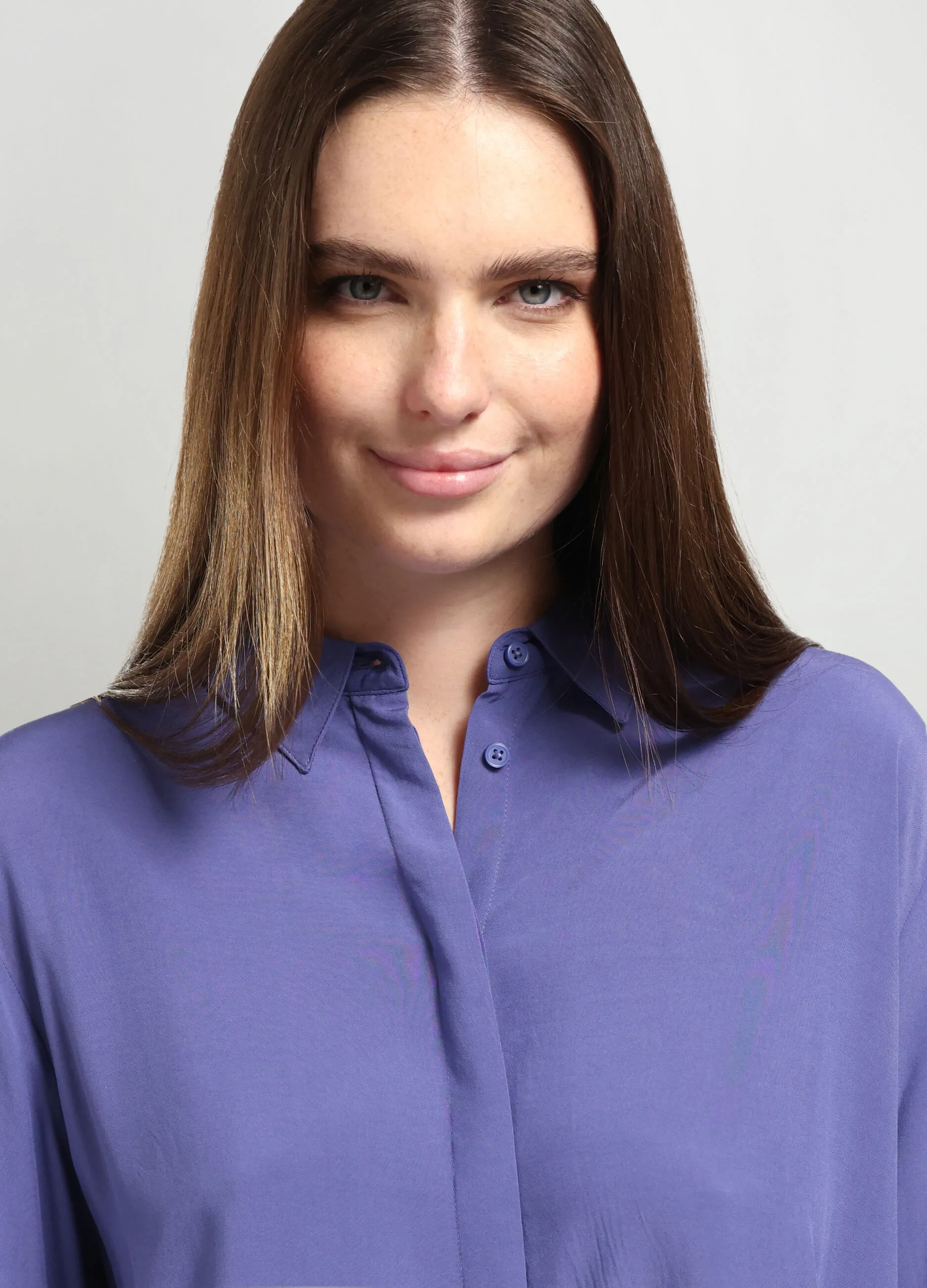 ROSA THEA  Camicia in pura viscosa donna curvy