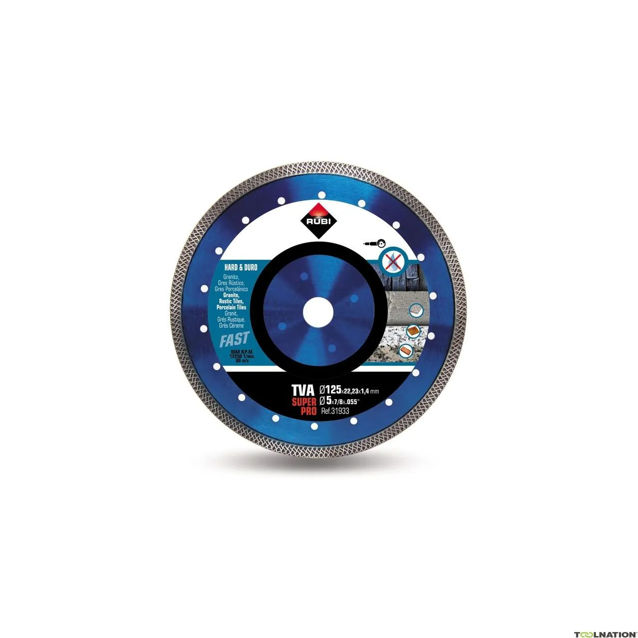 Rubi 31933 TVA 125 SUPERPRO Turbo Viper Lama diamantata per materiali duri 125 x 22,23 mm
