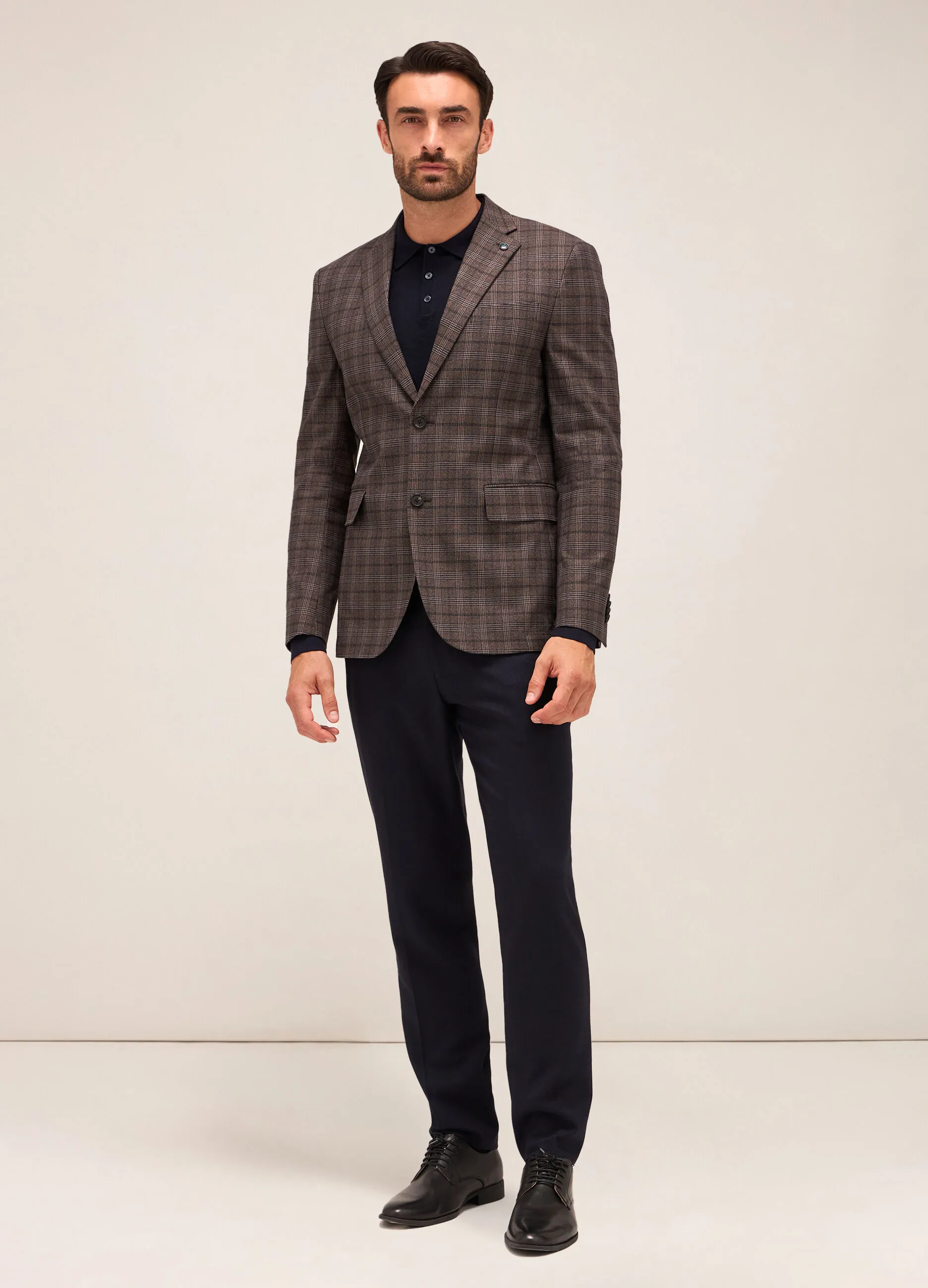 RUMFORD  Blazer in cotone stretch a quadri uomo