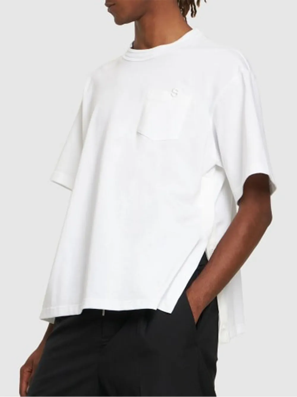 SACAI T-SHIRT COTTON JERSEY