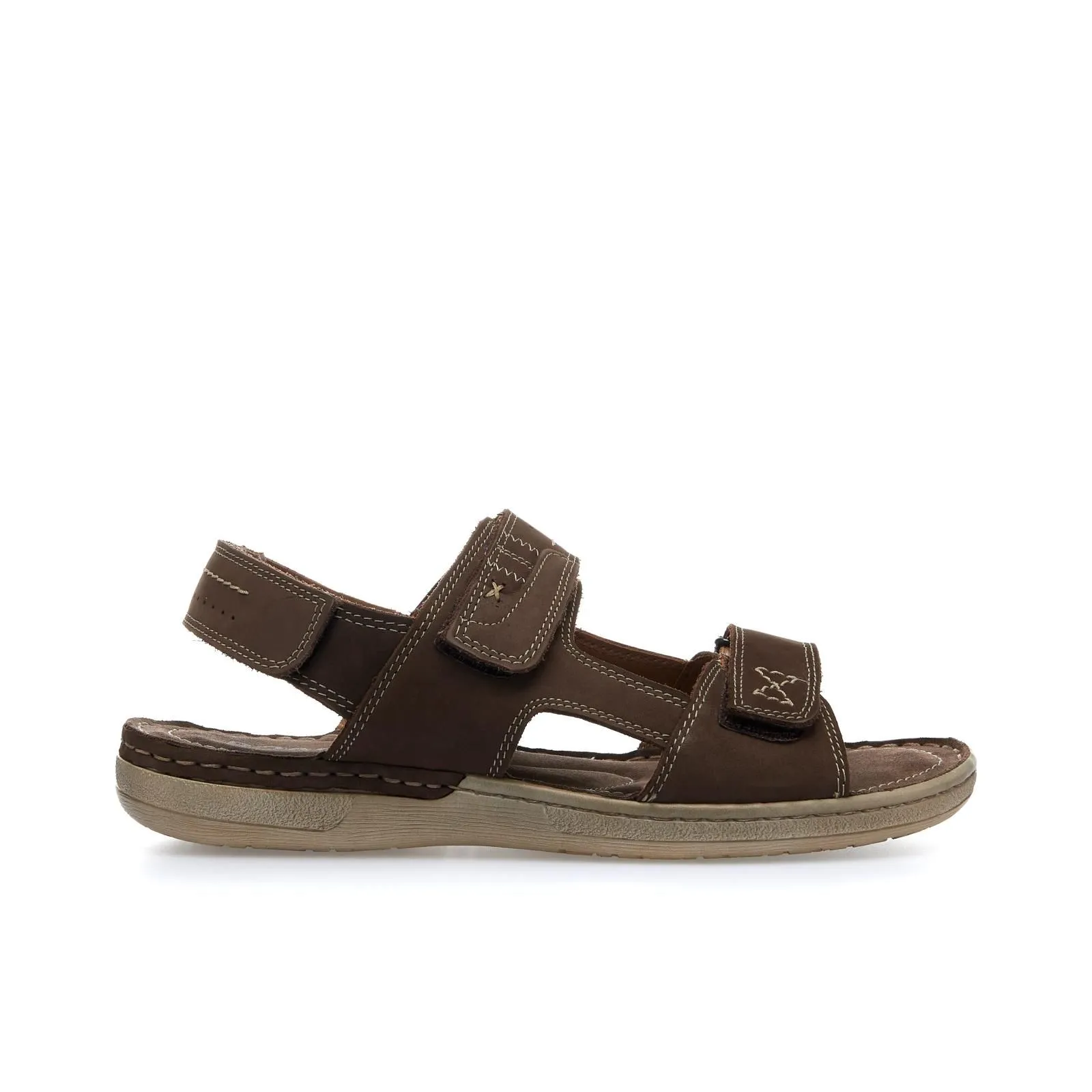 Sandali marroni in pelle con strappi