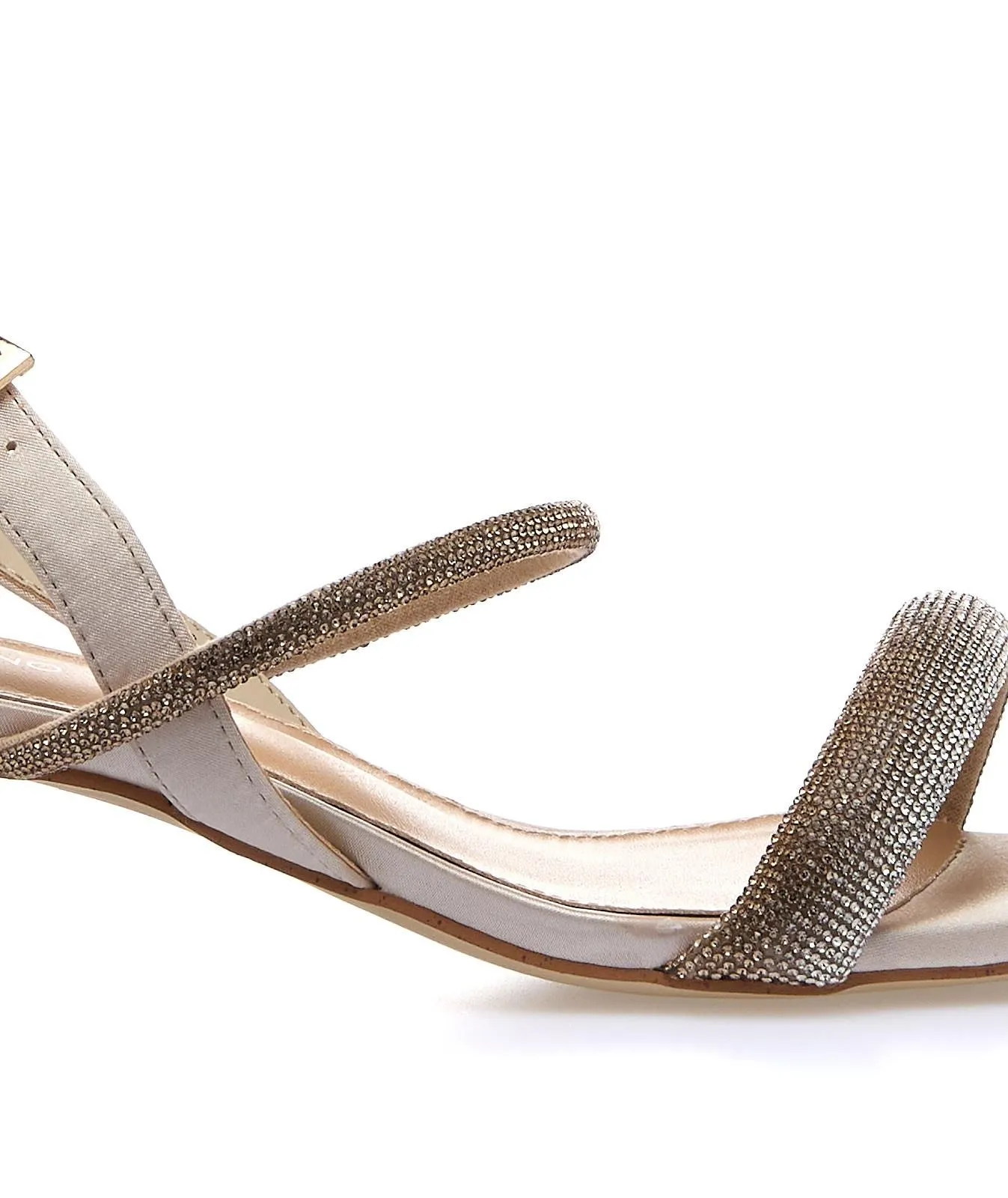 Sandali rosa con tacco basso largo e cinturini con strass