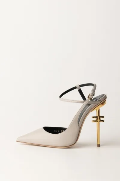 Sandali slingback alti con tacco scultura Perla