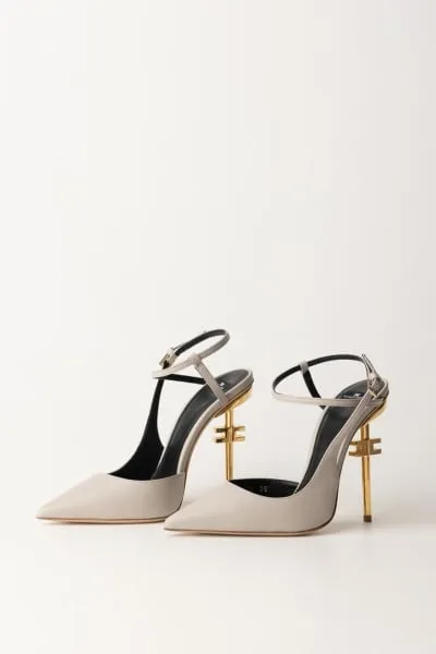 Sandali slingback alti con tacco scultura Perla