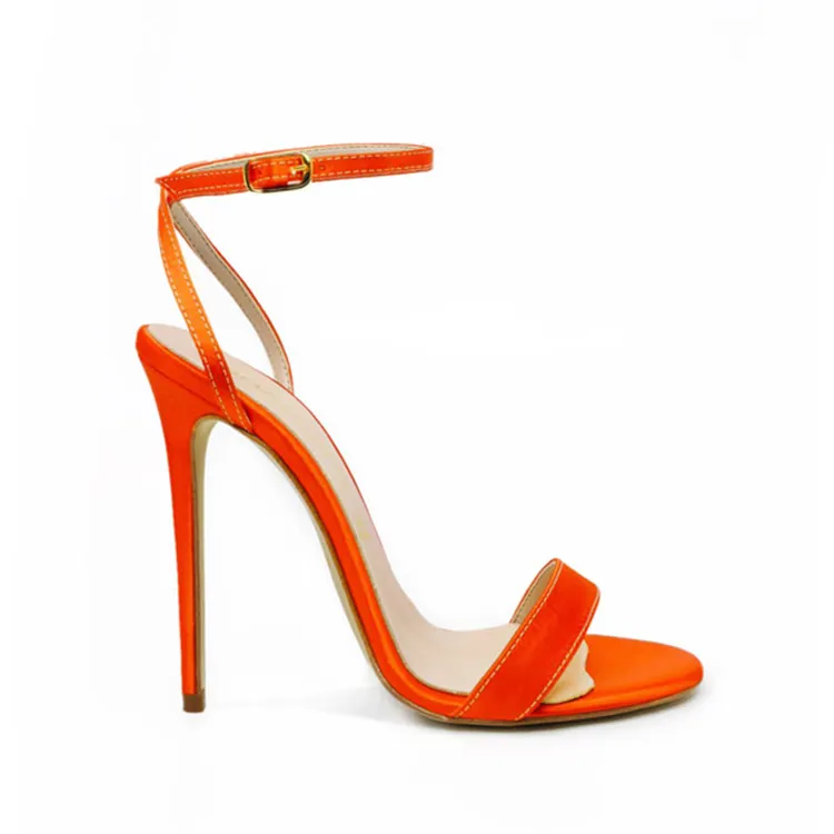 sandalo allacciato raso arancio – COD. 18069 
