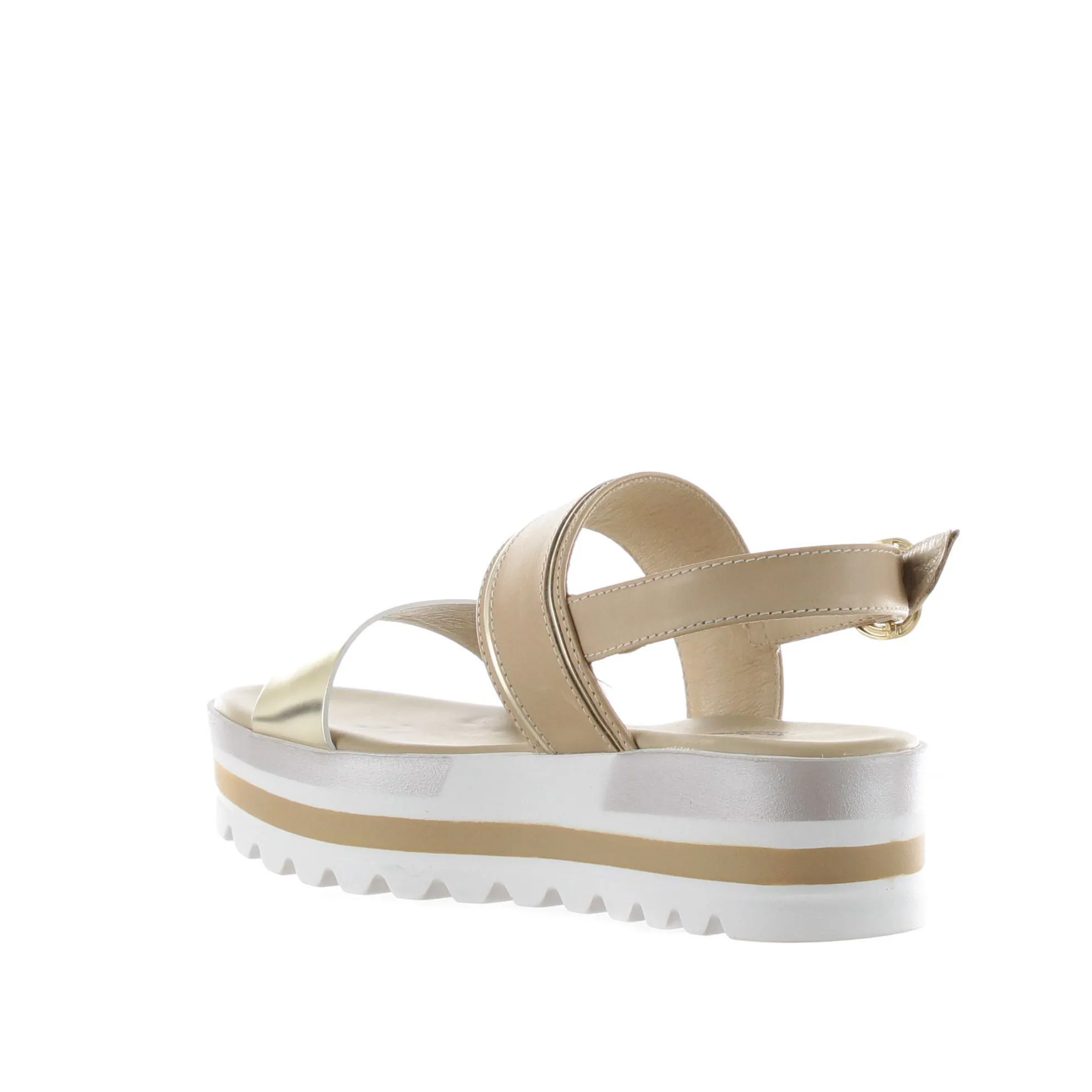 Sandalo in pelle con fondo platform