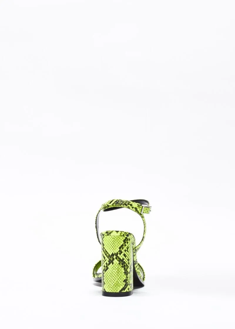 Sandalo pitonato fluo