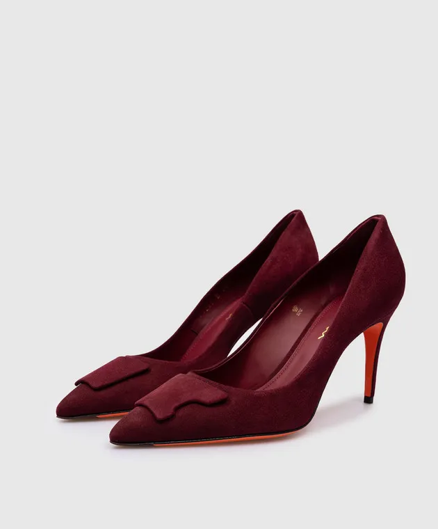 Santoni Barchette in camoscio bordeaux WDID71207HI2TMGD
