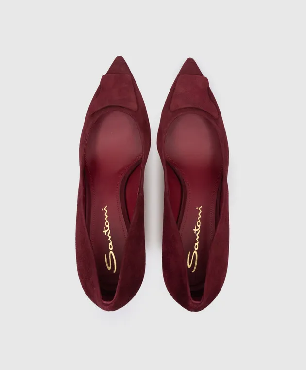 Santoni Barchette in camoscio bordeaux WDID71207HI2TMGD