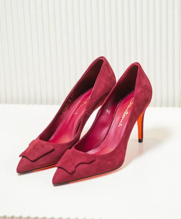 Santoni Barchette in camoscio bordeaux WDID71207HI2TMGD