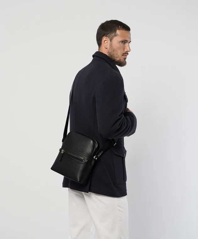 Santoni Borsa in pelle nera UIBBA2394LIAAD1