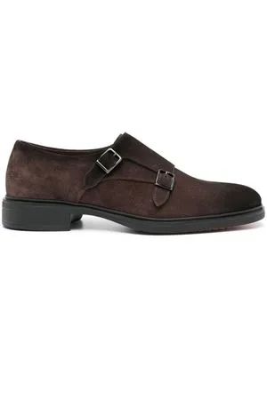 SANTONI Calzature,Scarpe Monks in suede marrone 