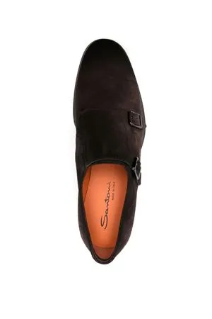 SANTONI Calzature,Scarpe Monks in suede marrone 