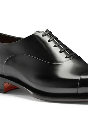 SANTONI Calzature,Scarpe Stringata Oxford in pelle anticata nera 