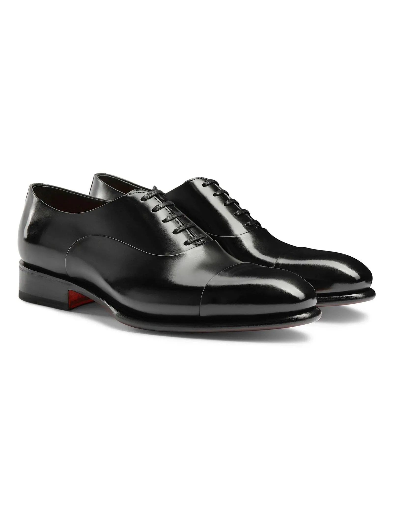 SANTONI Calzature,Scarpe Stringata Oxford in pelle anticata nera 