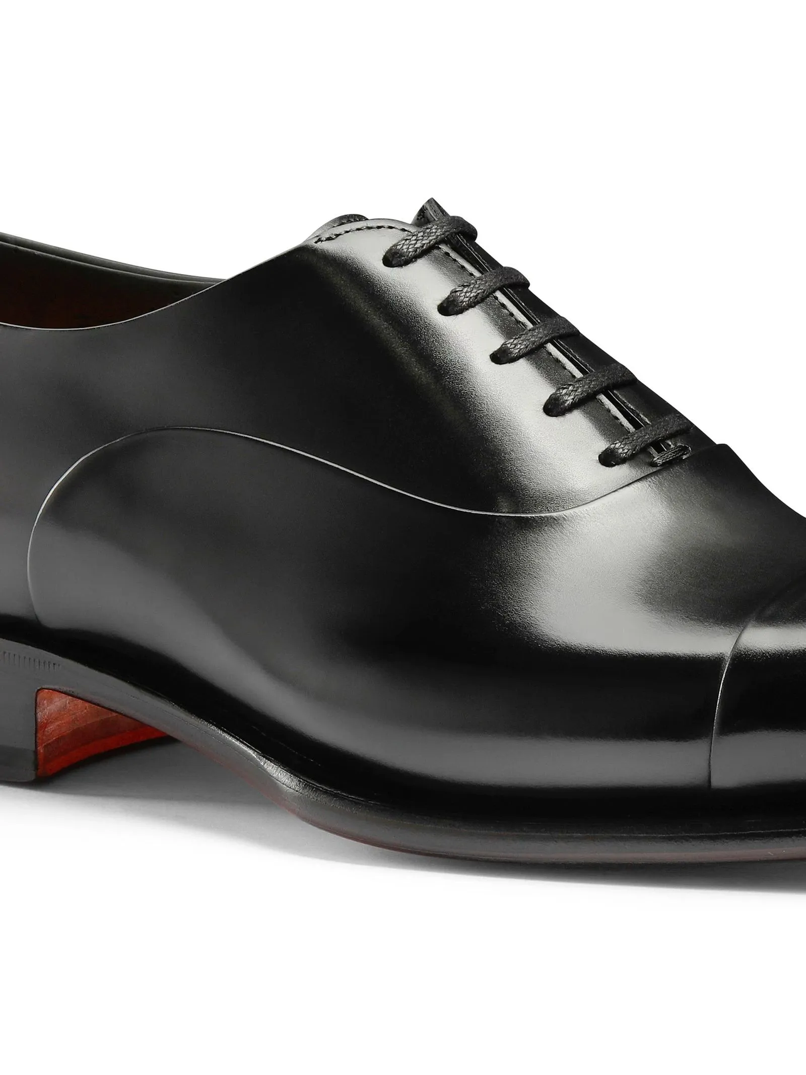 SANTONI Calzature,Scarpe Stringata Oxford in pelle anticata nera 