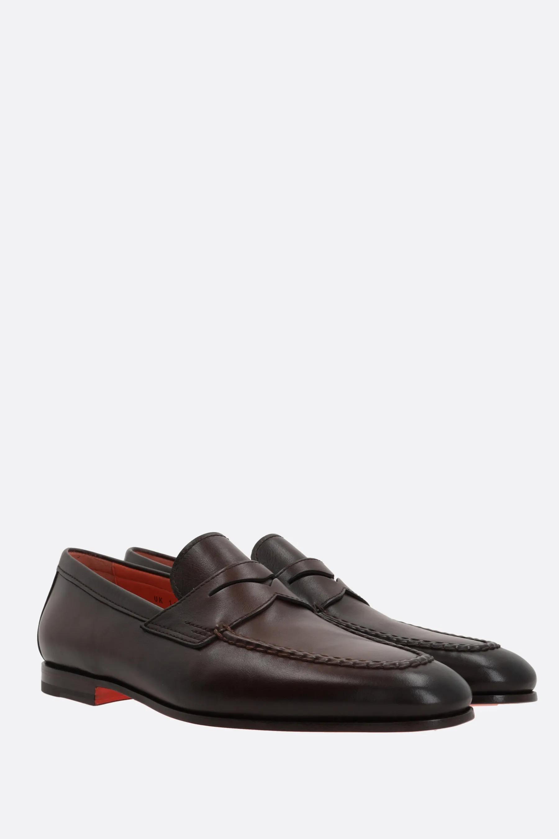 SANTONI mocassino in pelle liscia