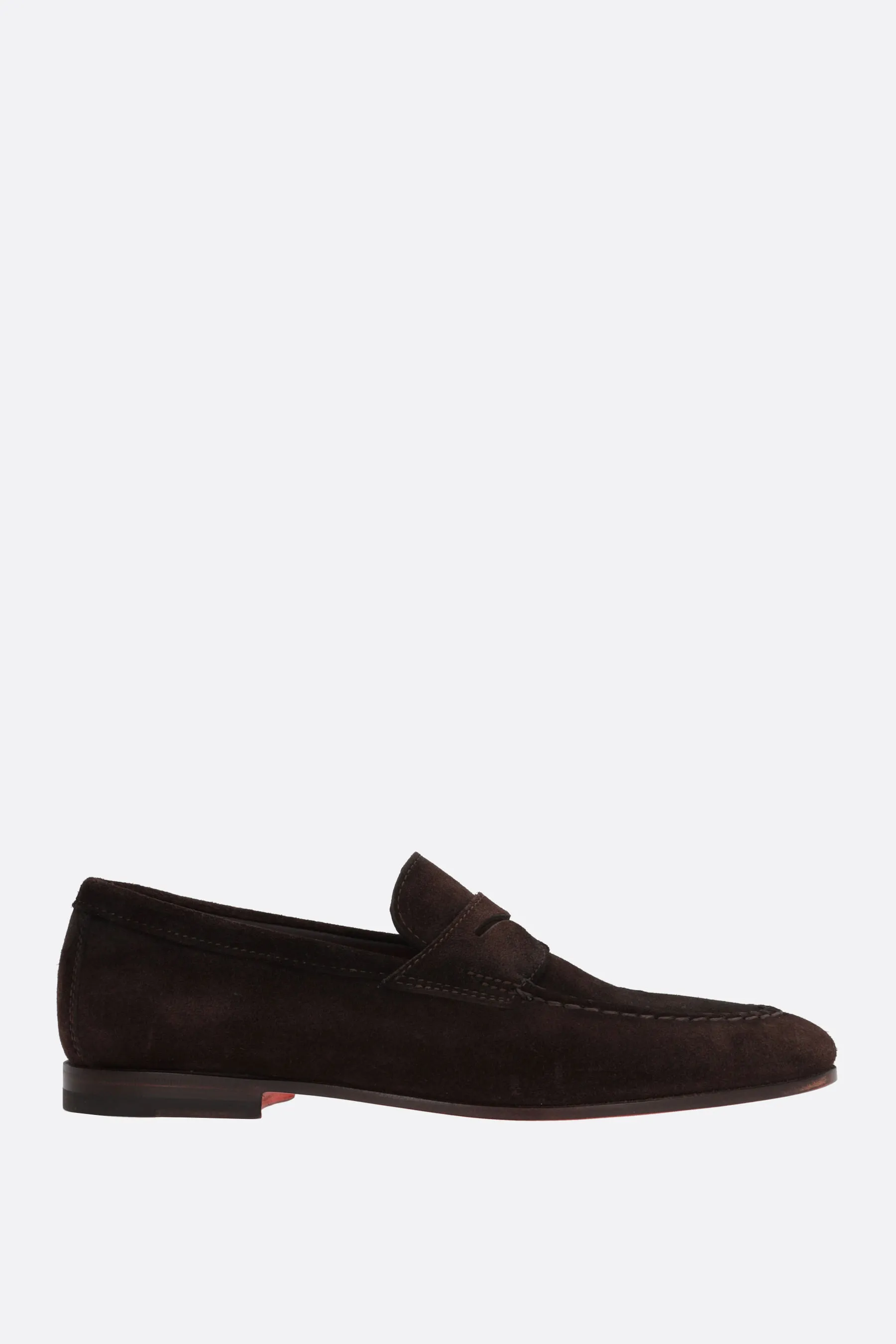 SANTONI mocassino in suede effetto vintage