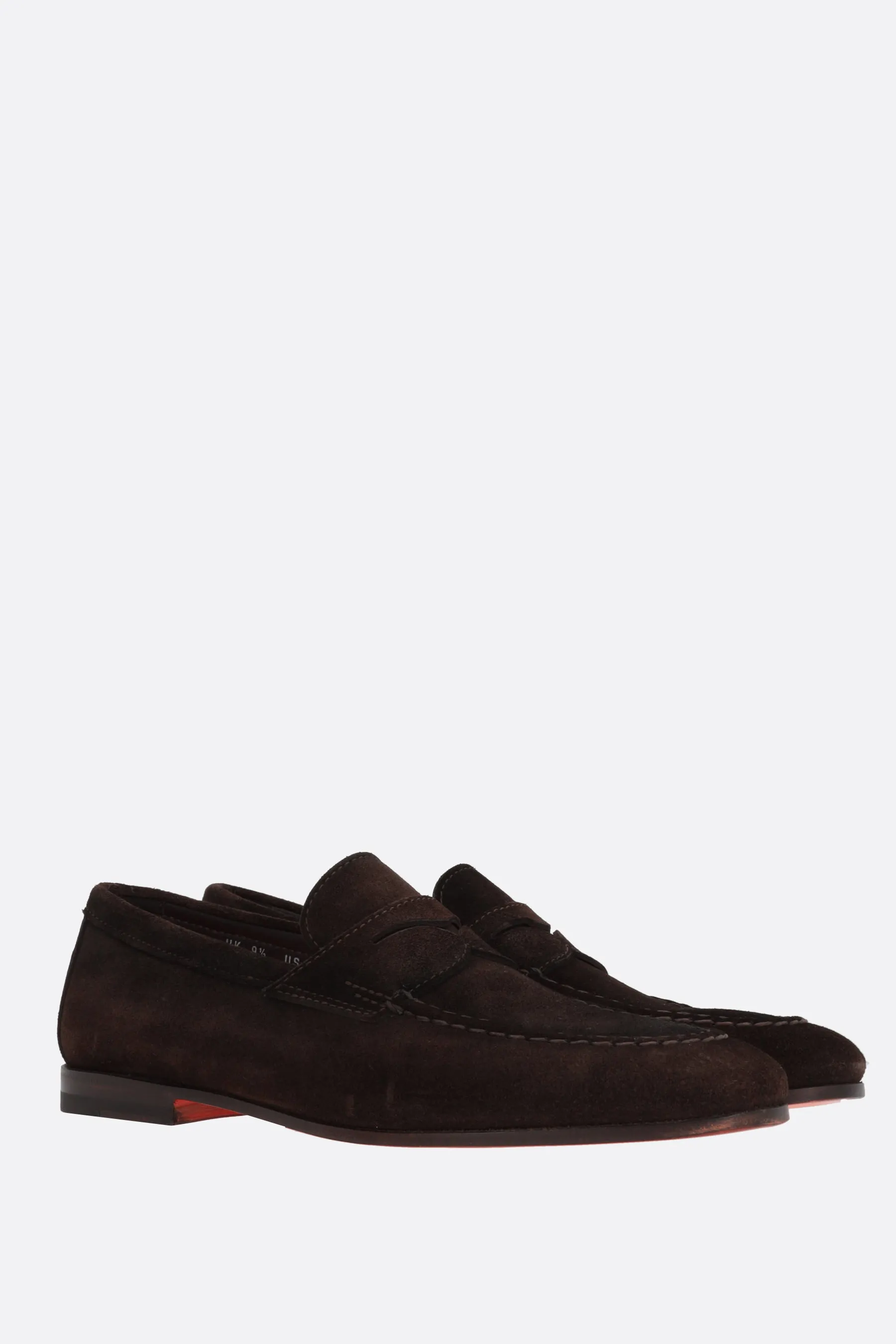 SANTONI mocassino in suede effetto vintage