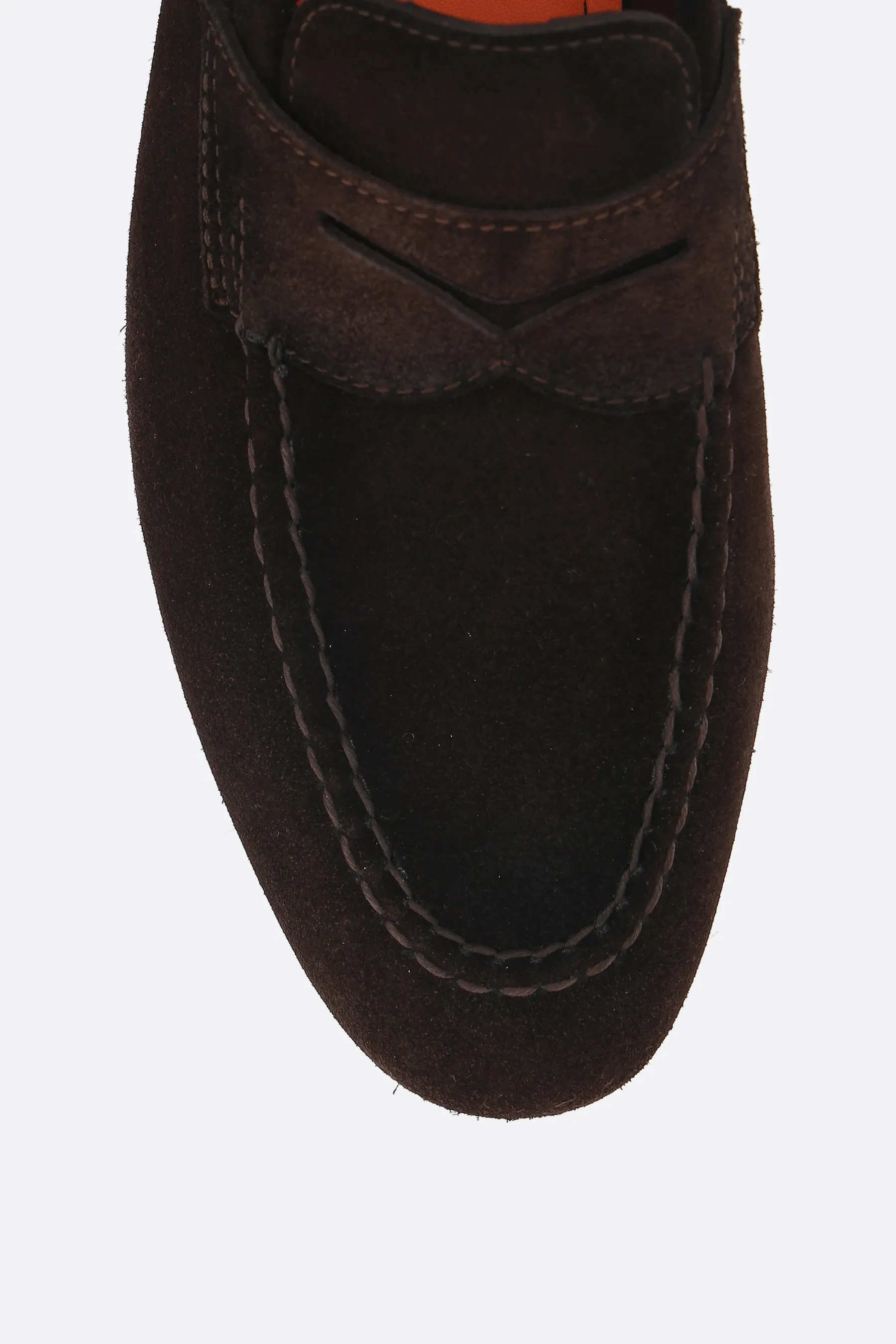 SANTONI mocassino in suede effetto vintage