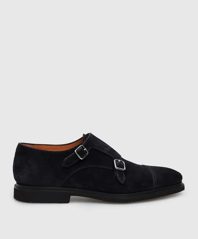 Santoni Monk in pelle scamosciata blu scuro MCLG17806SI2ERPH